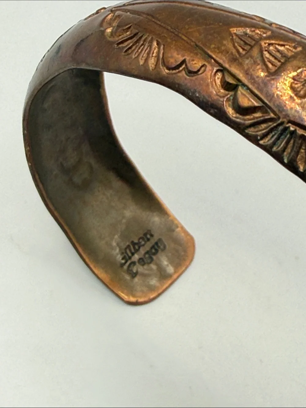 Vintage Navajo Gilbert Begay Copper Statement Cuff Bracelet